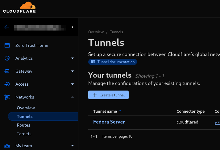 Cloudflare Tunnel Creation